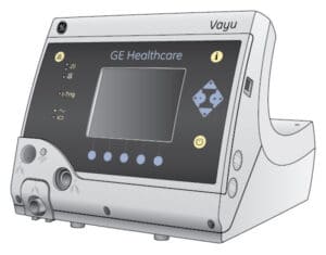 Front panel of a ventilator
