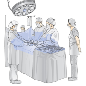 Medical Staff in Operating Room Illustration that shows the medical staff in an operating room