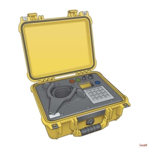 Checkmate-Hydrophone-Tester A technical illustration that shows the features of the Checkmate hydrophone tester