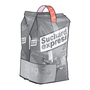 Cocoa-Drink-Packaging A technical illustration that shows two packs of Suchard Express Cocoa beverage