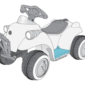 Kid-Trax-Disney-Olaf-Quad This is an illustration of the Disney Olaf ride-on quad for children.