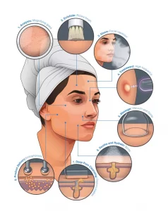 Infographic that shows skin care steps