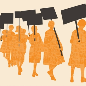 Awakening-to-Activism An editorial illustration that shows women protesting for the civil rights