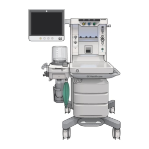 CS650-Anesthesia-System A technical illustration that shows GE Healthcare's CS650 anesthesia machine