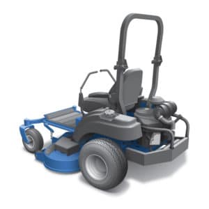 This is a photo realistic technical illustration of a lawn mower