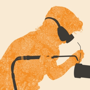 Work-and-Career An editorial illustration of a woman welding