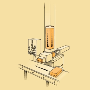 Tillamook-Window-6-Bocking-Towers An editorial illustration of the Blocking Towers in Tillamook's cheese making process