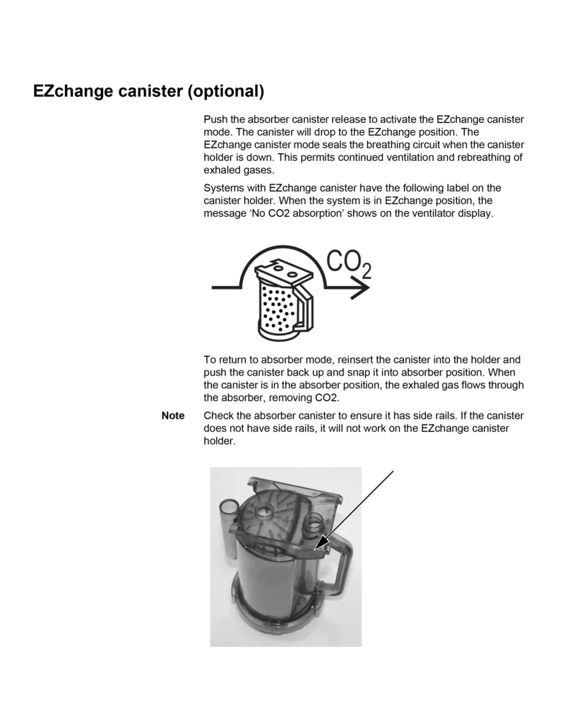 Original GE Healthcare training manual page showing dense text and limited visual hierarchy prior to redesign.
