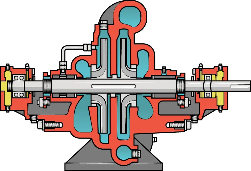Technical cutaway illustration of a double-row spherical bearing showing internal bearing components and assembly details.