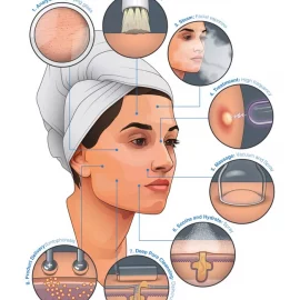Infographic that shows skin care steps
